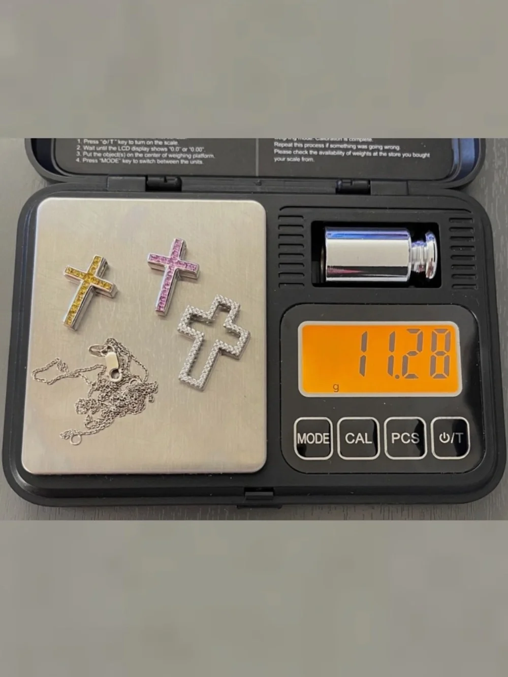 18K DIAMOND & SAPPHIRE 1.5ctw 3 CROSS INTERCHANGEABLE Pendant 18